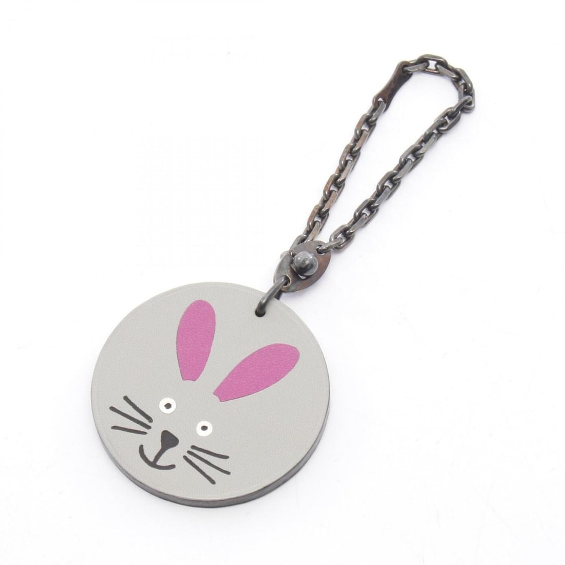 Hermes Rabbit Charm Accessory, Leather, Women's, Gray/Multicolor: --- Catalog ---Category: DesignType: Handbag charmColor: Gray, Multi-colorGender: WomenMaterial: LeatherCategory: GeneralBrand: Hermes--- Item List ---Section: ConditionRanking: Rank A Used - A few tr