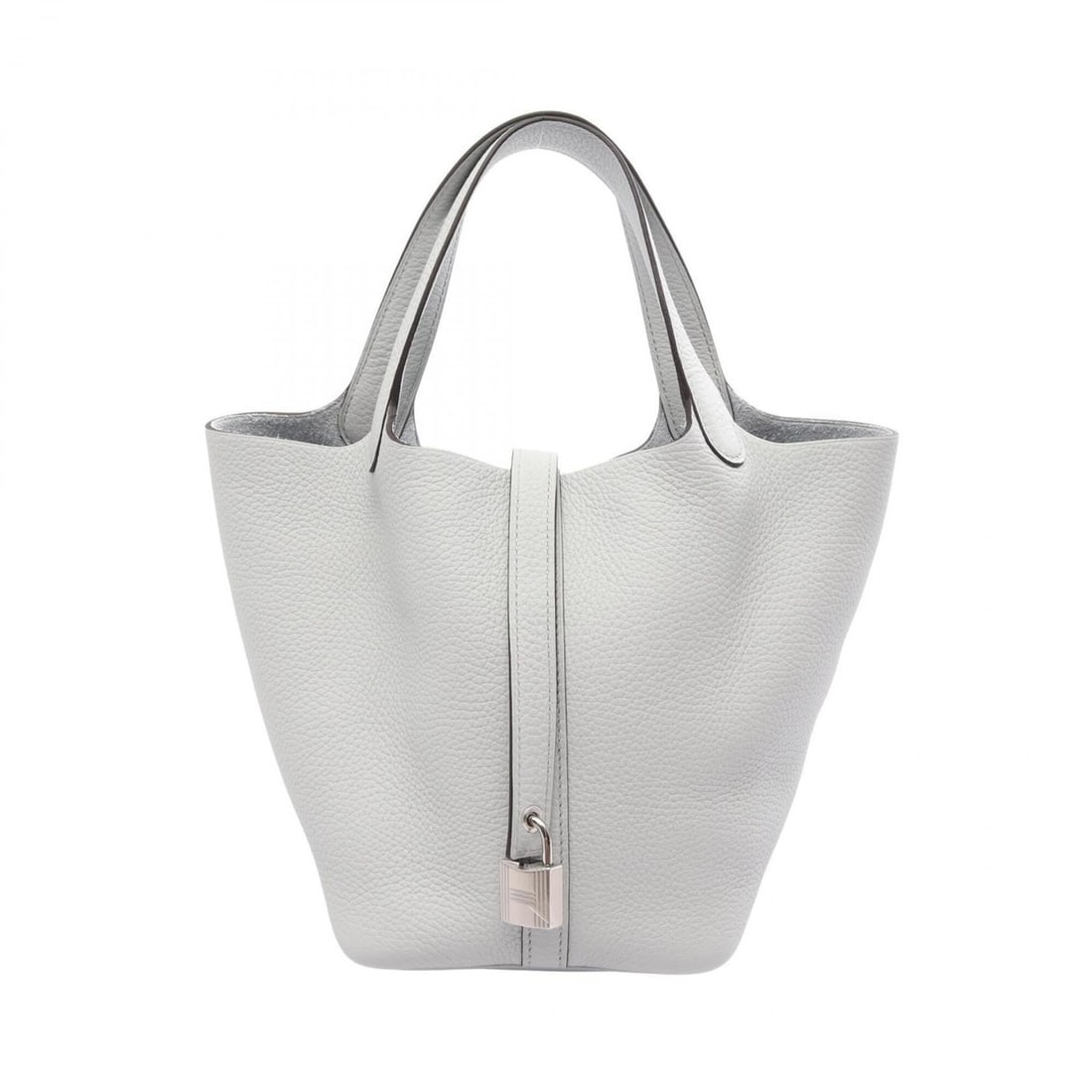 Hermes Picotin Lock PM Blue Pale Handbag, Taurillon Clemence Leather, Women's: --- Catalog ---Category: SizeSize (HxWxD): 18.5cm x 19cm x 13.5cm / 7.28'' x 7.48'' x 5.31''Category: DesignType: HandbagColor: BlueGender: WomenMaterial: Taurillon clemence leather Hardware Color: Si