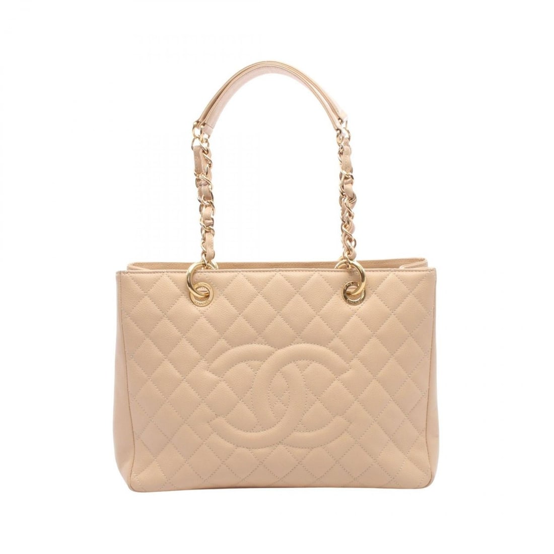 Chanel Matelassé Grand Shopping GST Tote Bag/Handbag, Caviar Leather (Grained Calfskin), Women's,: --- Catalog ---Category: SizeSize (HxWxD): 24.5cm x 34cm x 13cm / 9.64'' x 13.38'' x 5.11''Category: DesignType: Handbag, Tote bagColor: BeigeGender: WomenMaterial: Grained Calfskin Category: GeneralM
