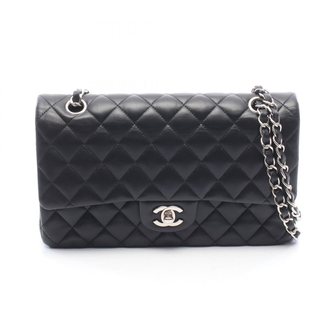 Chanel Matelassé Double Flap Shoulder Bag/Handbag, Lambskin Leather, Women's, Black: --- Catalog ---Category: SizeSize (HxWxD): 16cm x 25cm x 6.5cm / 6.29'' x 9.84'' x 2.55''Category: DesignType: Handbag, Shoulder bagColor: BlackGender: WomenMaterial: Leather Leather/Fur Type: Lambski