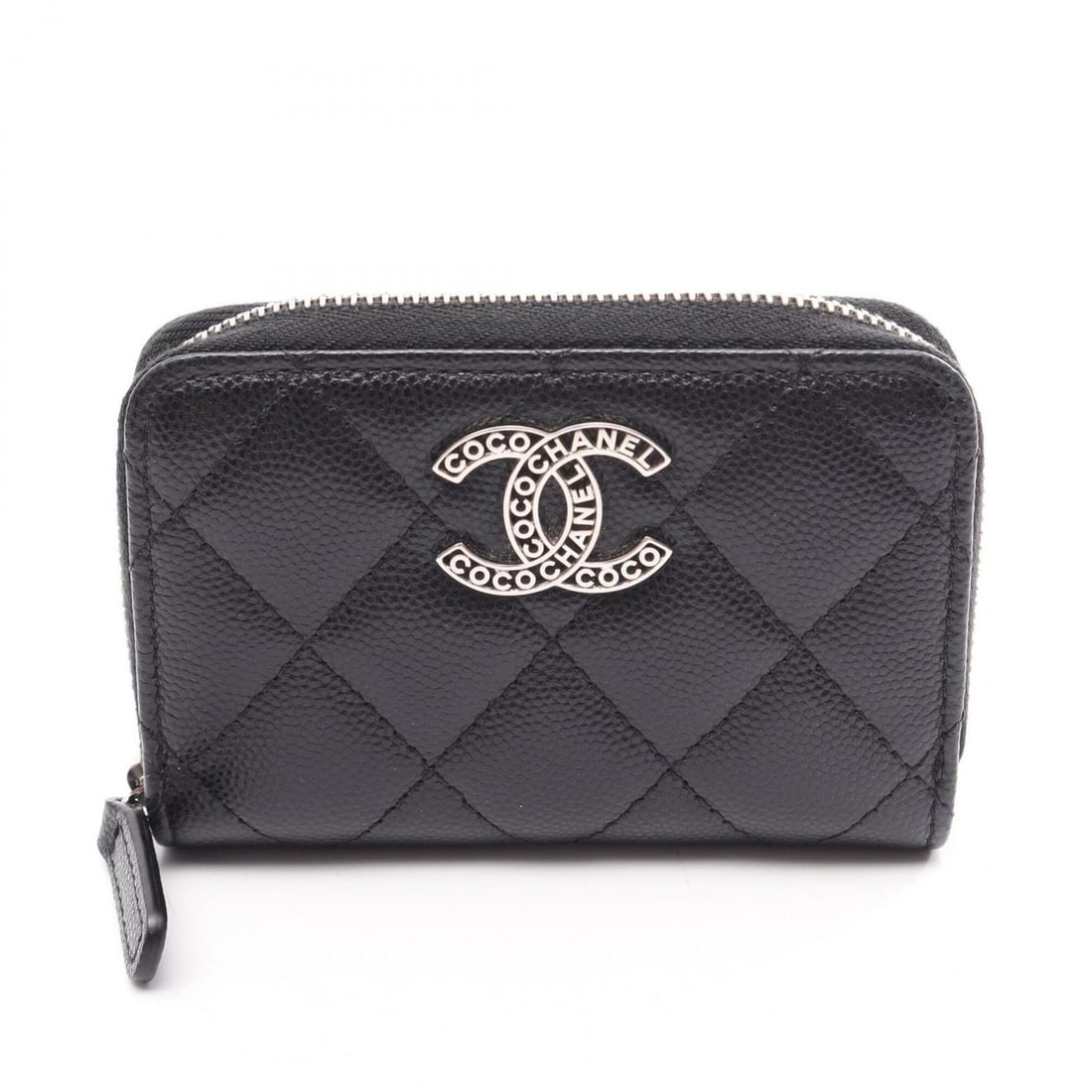 Chanel Matelassé Wallet/Coin Purse, Caviar Leather (Grained Calfskin), Women's, Black, AP3830: --- Catalog ---Category: SizeSize (HxWxD): 7cm x 11cm x 2cm / 2.75'' x 4.33'' x 0.78''Category: DesignType: Coin purse/coin caseColor: BlackGender: WomenMaterial: Grained Calfskin Category: GeneralMPN