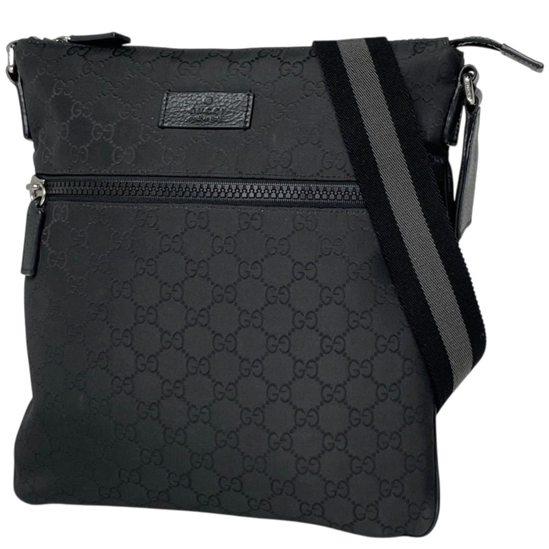 Gucci GUCCI Shoulder Bag GG Pattern Nylon Black 509639 Women's: --- Catalog ---Category: SizeSize (HxWxD): 29.5cm x 27cm x 2.5cm / 11.61'' x 10.62'' x 0.98''Category: DesignType: Shoulder bagColor: BlackGender: WomenMaterial: Nylon , Leather Category: GeneralBrand
