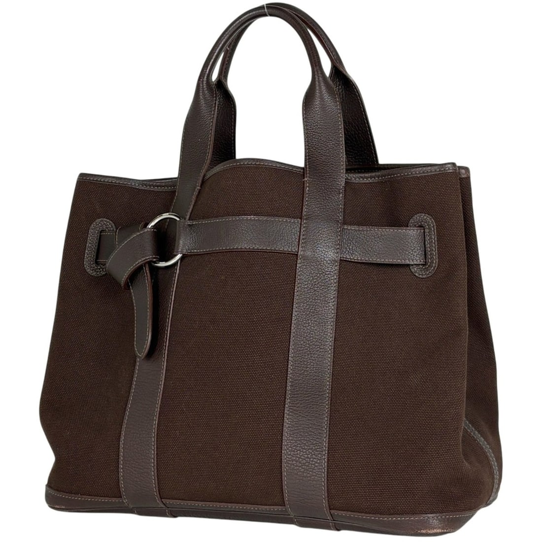 Hermes Petite Ceinture MM Tote Bag, Canvas, Brown, ?K, Women's: --- Catalog ---Category: SizeSize (HxWxD): 30cm x 35.5cm x 17cm / 11.81'' x 13.97'' x 6.69''Category: DesignType: Handbag, Tote bagColor: BrownGender: WomenMaterial: Canvas , Leather Category: General
