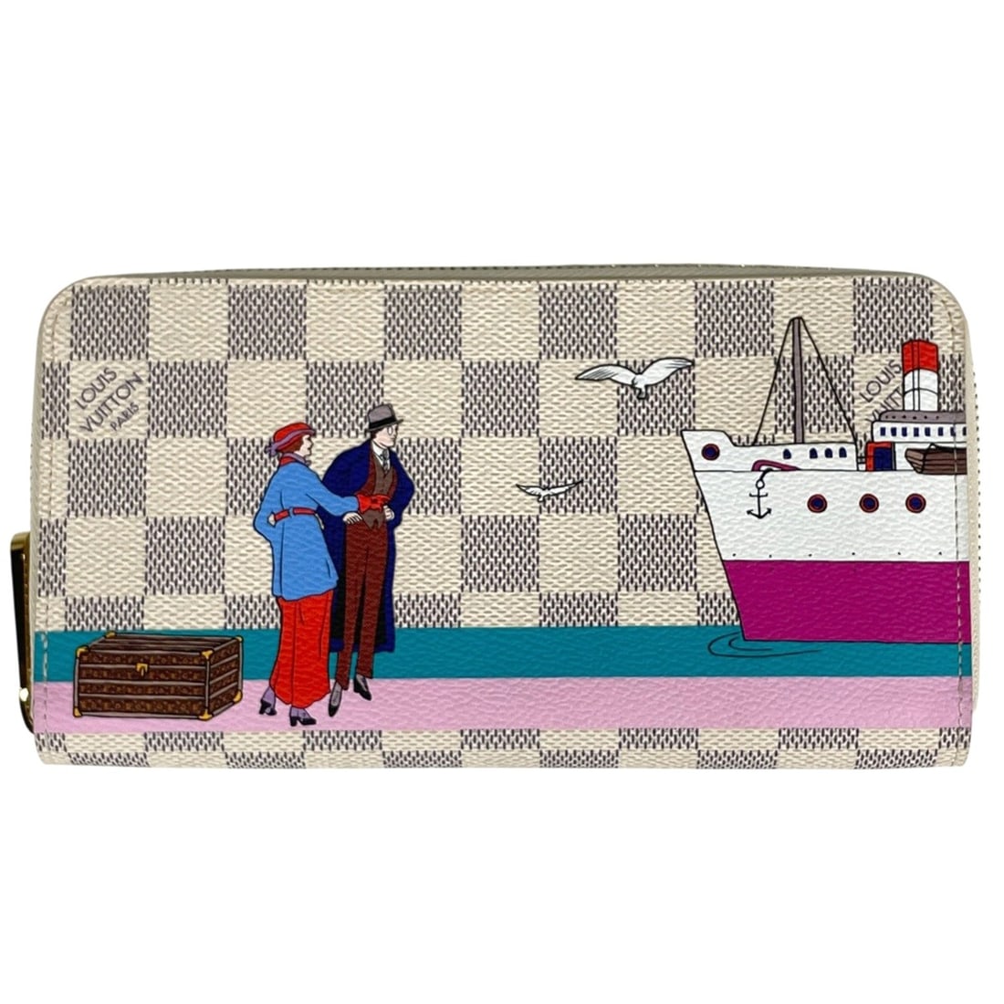 Louis Vuitton Zippy Wallet Long Damier Azur White N41668 Women's: --- Catalog ---Category: SizeSize (HxWxD): 10.5cm x 19.5cm x 2.5cm / 4.13'' x 7.67'' x 0.98''Category: DesignType: Long wallet (bi-fold)Color: WhiteGender: WomenMaterial: Damier Azur Category: General