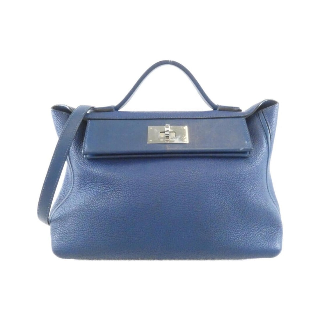 Hermes 24-inch 29cm handbag 075241CK: --- Catalog ---Category: SizeSize (HxWxD): 21cm x 29cm x 14cm / 8.26'' x 11.41'' x 5.51''Category: DesignType: HandbagColor: Deep blueGender: WomenMaterial: Swift leather Hardware Color: