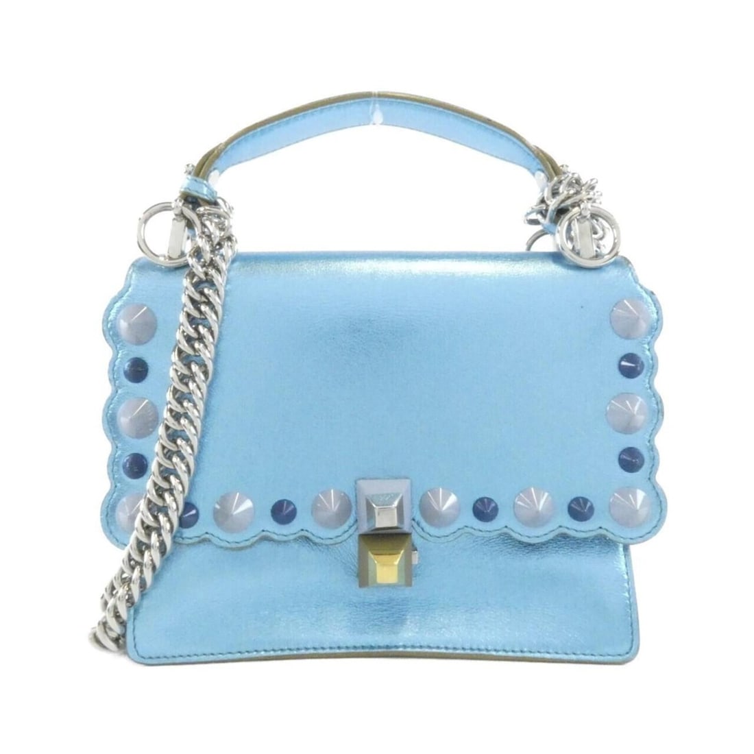 Fendi Kanai Mini 8M0381 OZB Shoulder Bag: --- Catalog ---Category: SizeSize (HxWxD): 15cm x 19cm x 9cm / 5.9'' x 7.48'' x 3.54''Category: DesignType: Shoulder bagColor: BlueGender: WomenMaterial: Leather Hardware Color: SilverCategory: