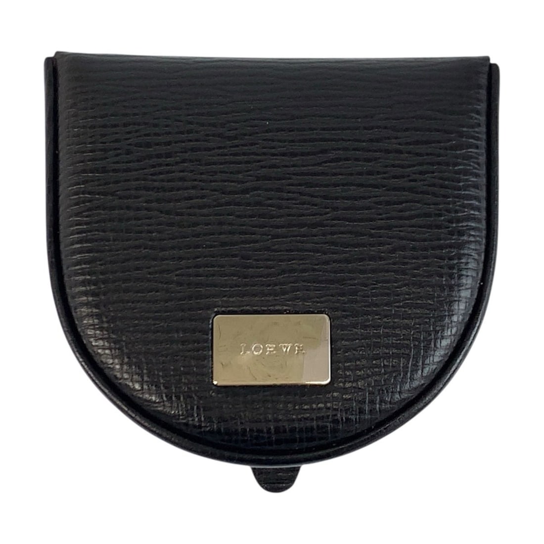 LOEWE Vintage Black Leather Wallet/Coin Purse with Silver Hardware for Men: --- Catalog ---Category: SizeSize (HxWxD): 7.5cm x 8cm x 2cm / 2.95'' x 3.14'' x 0.78''Category: DesignType: Coin purse/coin caseColor: BlackGender: MenMaterial: Leather Category: GeneralBrand: LoeweC