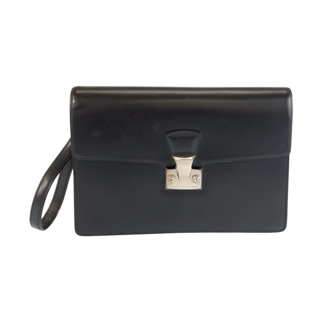 CARTIER Cartier Pasha Black Leather Clutch Bag with Silver Hardware - Men's: --- Catalog ---Category: SizeSize (HxWxD): 17.5cm x 26cm x 5cm / 6.88'' x 10.23'' x 1.96''Category: DesignType: Clutch bagColor: BlackGender: MenMaterial: Leather Category: GeneralBrand: CartierCountr