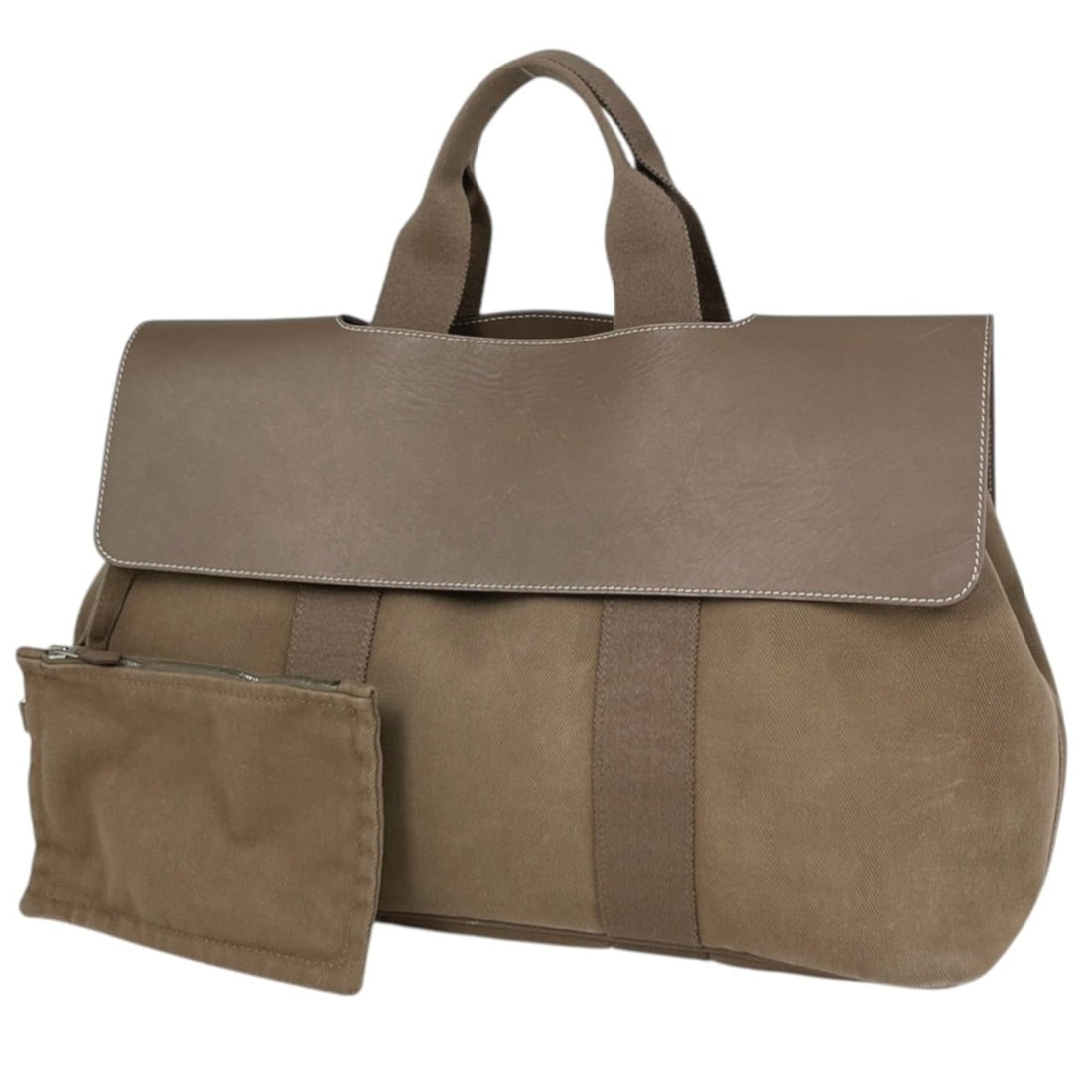 Hermes Valparaiso MM handbag, Toile Chevron, Etoupe, no stamp, women's.: --- Catalog ---Category: SizeSize (HxWxD): 28cm x 40cm x 18cm / 11.02'' x 15.74'' x 7.08''Category: DesignType: HandbagColor: Etoupe grayGender: WomenMaterial: Toile chevron Category: GeneralBrand: He