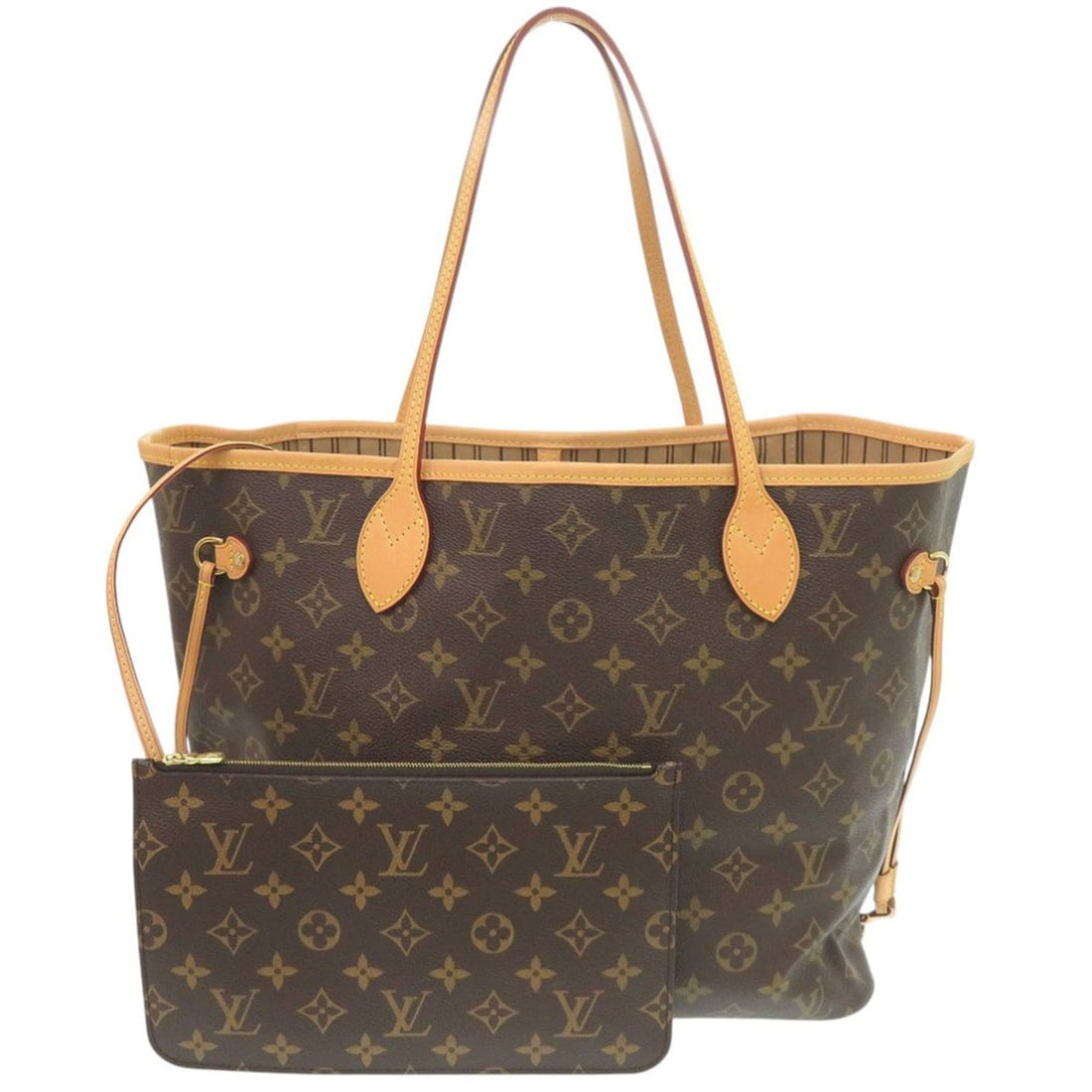 Louis Vuitton Neverfull MM Handbag with Pouch, Monogram M40995 Tote Bag LV 0430 LOUIS VUITTON (1 of 17)