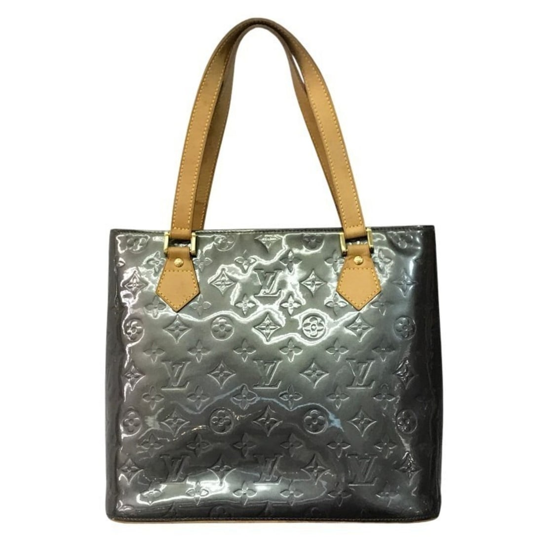 LOUIS VUITTON Vernis Houston Tote Bag for Women, Gray: --- Catalog ---Category: SizeSize (HxWxD): 25cm x 29cm x 14.5cm / 9.84'' x 11.41'' x 5.7''Category: DesignType: Tote bagColor: GrayGender: WomenMaterial: Vernis Category: GeneralLine: VernisBrand: Lou