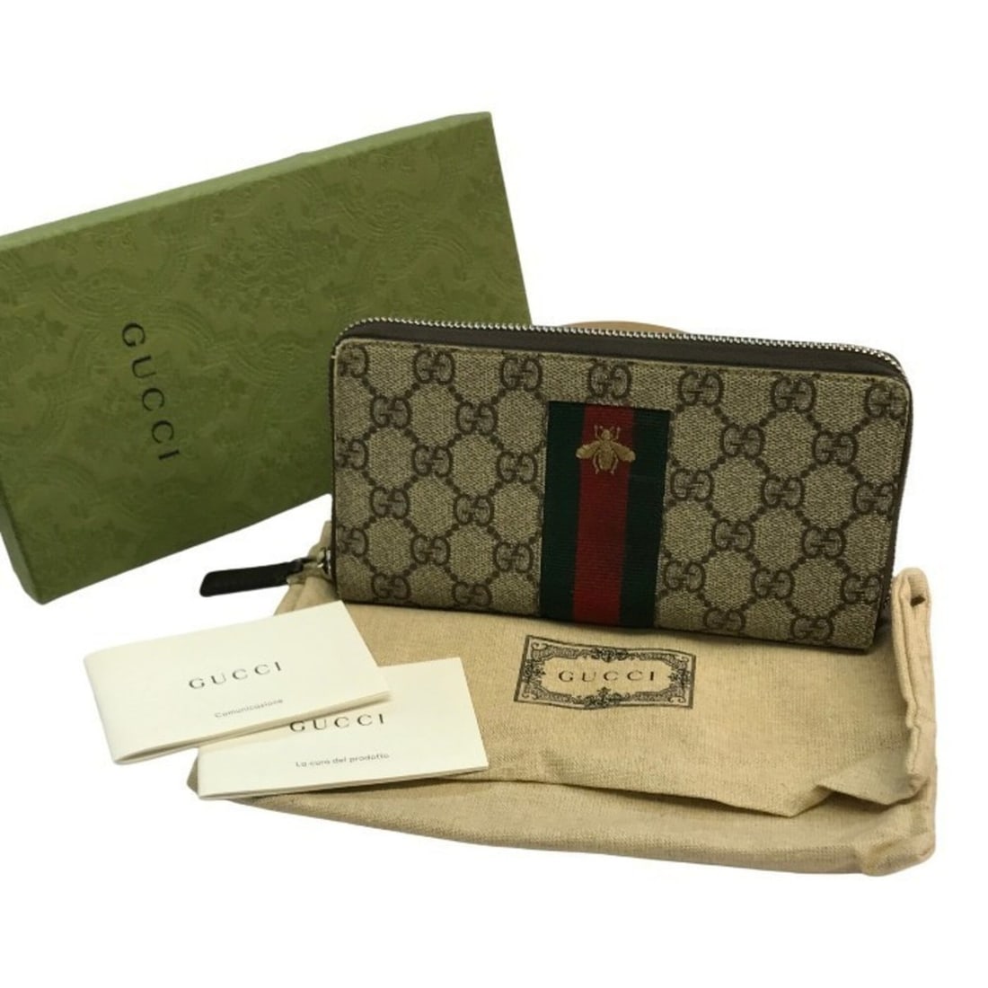GUCCI GG Supreme Long Wallet for Men and Women, Round Zip, Beige, 408831: --- Catalog ---Category: SizeSize (HxWxD): 10cm x 19cm x 2.5cm / 3.93'' x 7.48'' x 0.98''Category: DesignType: Long wallet (bi-fold)Color: BeigeGender: Men,WomenClosure: ZipperCategory: GeneralLine: G