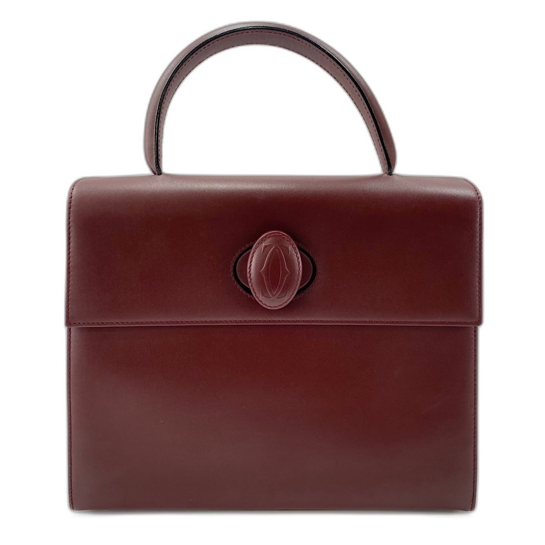 Cartier Must Line handbag, leather, wine red. (1 of 9)
