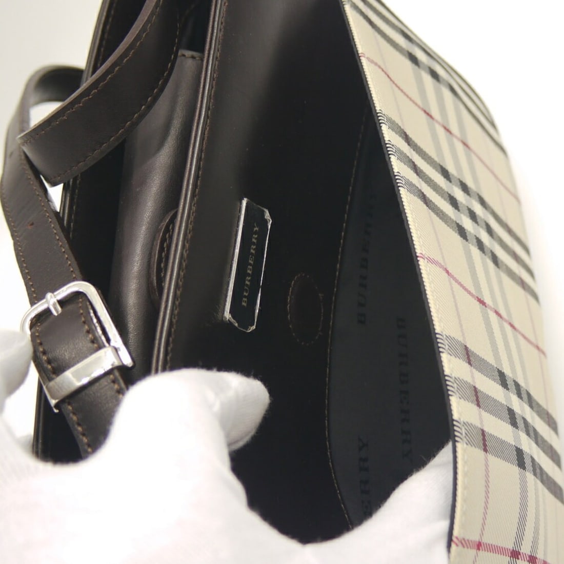 BURBERRY Nova Check Pattern Shoulder Bag - 7