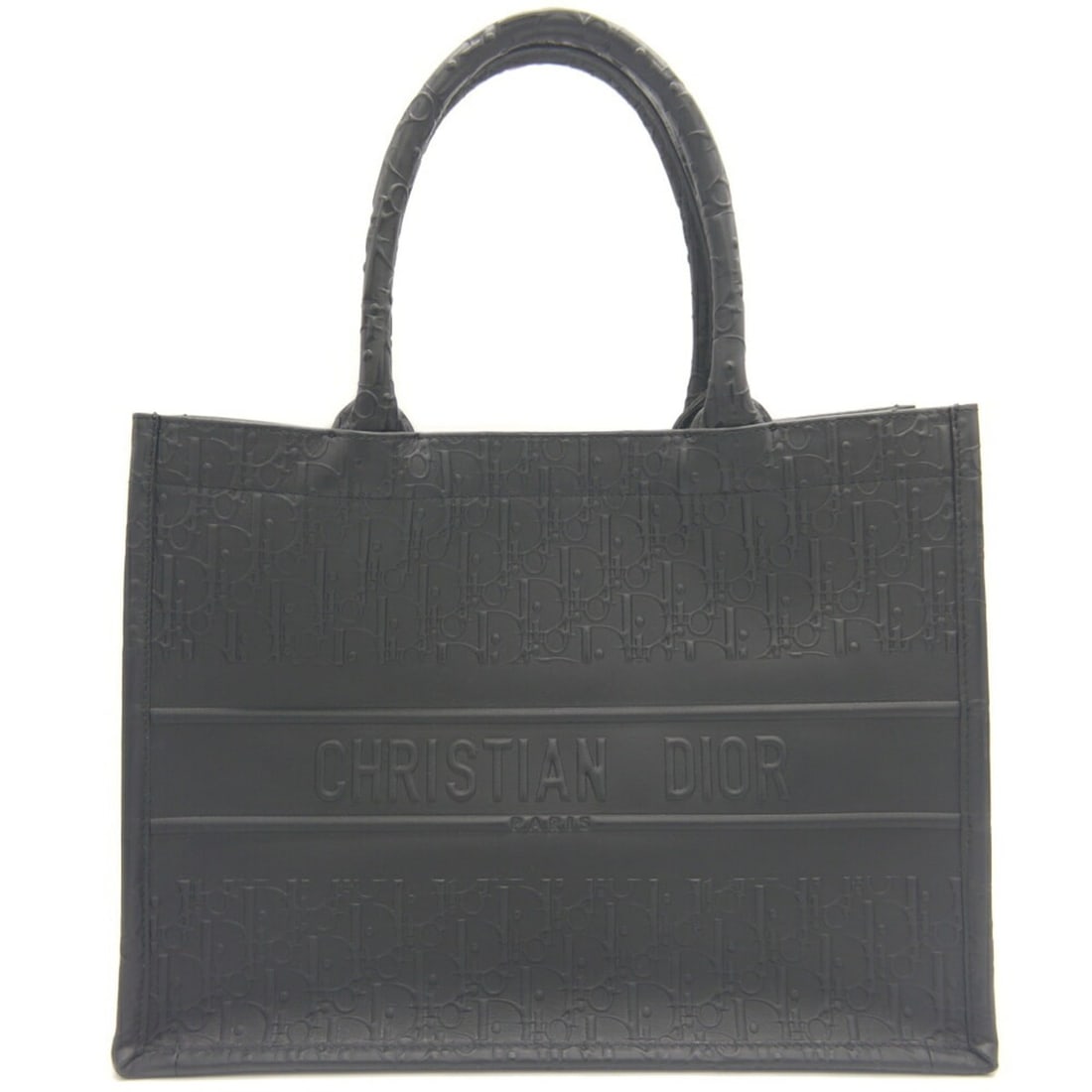 Christian Dior Embossed Trotter Pattern Book Tote Bag Medium Black Calfskin: --- Catalog ---Category: SizeSize (HxWxD): 27cm x 36cm x 16.5cm / 10.62'' x 14.17'' x 6.49''Category: DesignType: Tote bagColor: BlackGender: WomenMaterial: Leather Leather/Fur Type: CalfskinCategory: