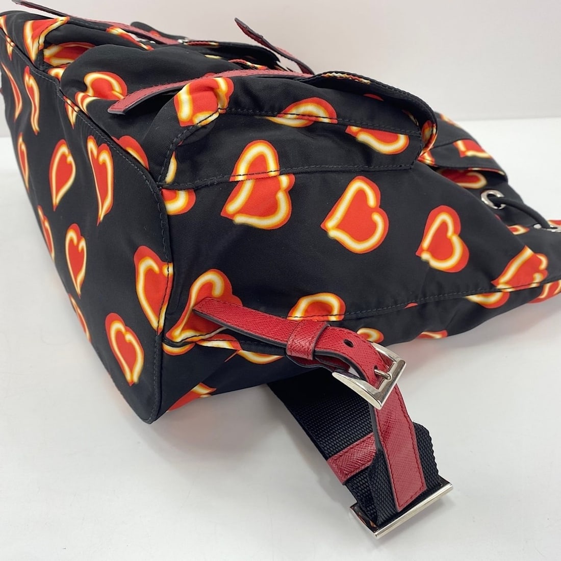 Prada Heart Backpack, Nylon, Black - 7