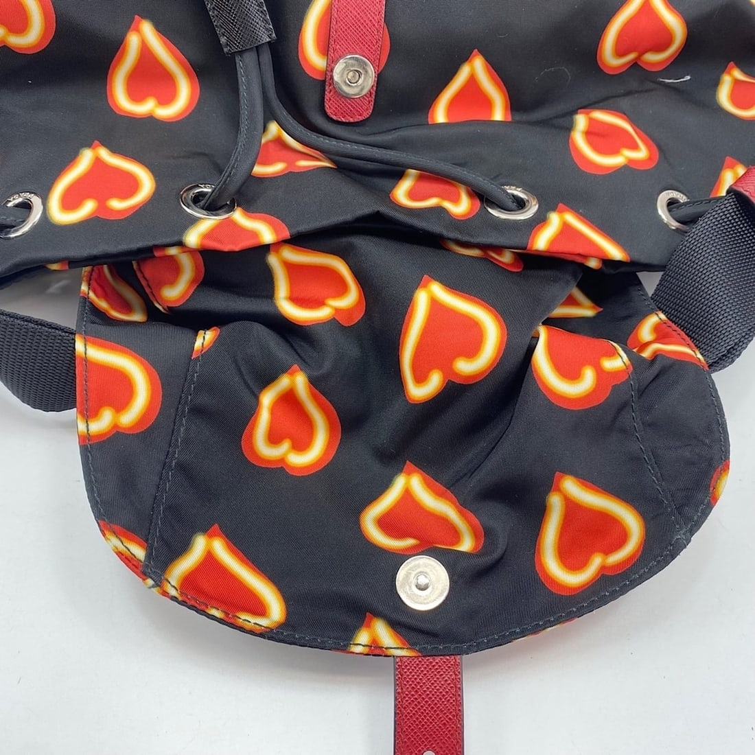 Prada Heart Backpack, Nylon, Black - 9