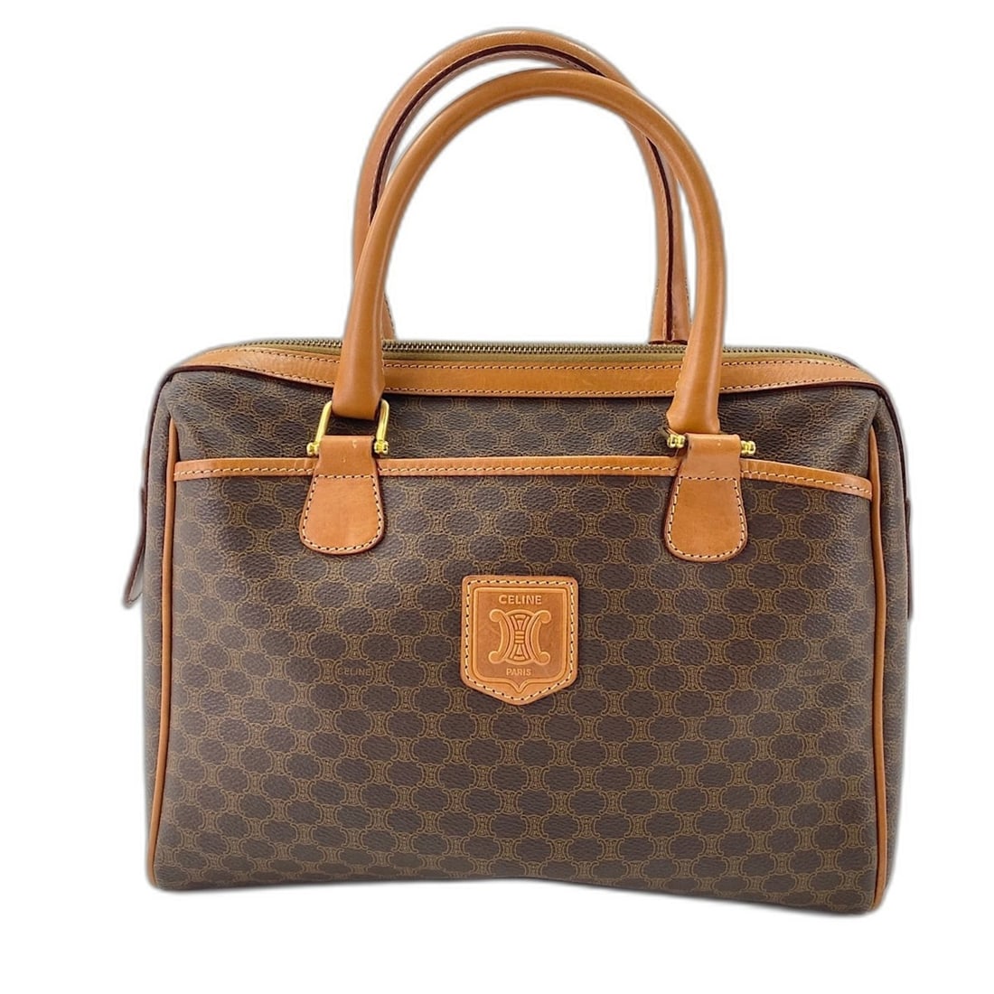 Celine Mini Macadam Boston Bag, Brown: --- Catalog ---Category: SizeSize (HxWxD): 24cm x 30cm x 12cm / 9.44'' x 11.81'' x 4.72''Category: DesignType: Boston bagColor: BrownGender: WomenMaterial: PVC Category: GeneralBrand: Celine--- Item L