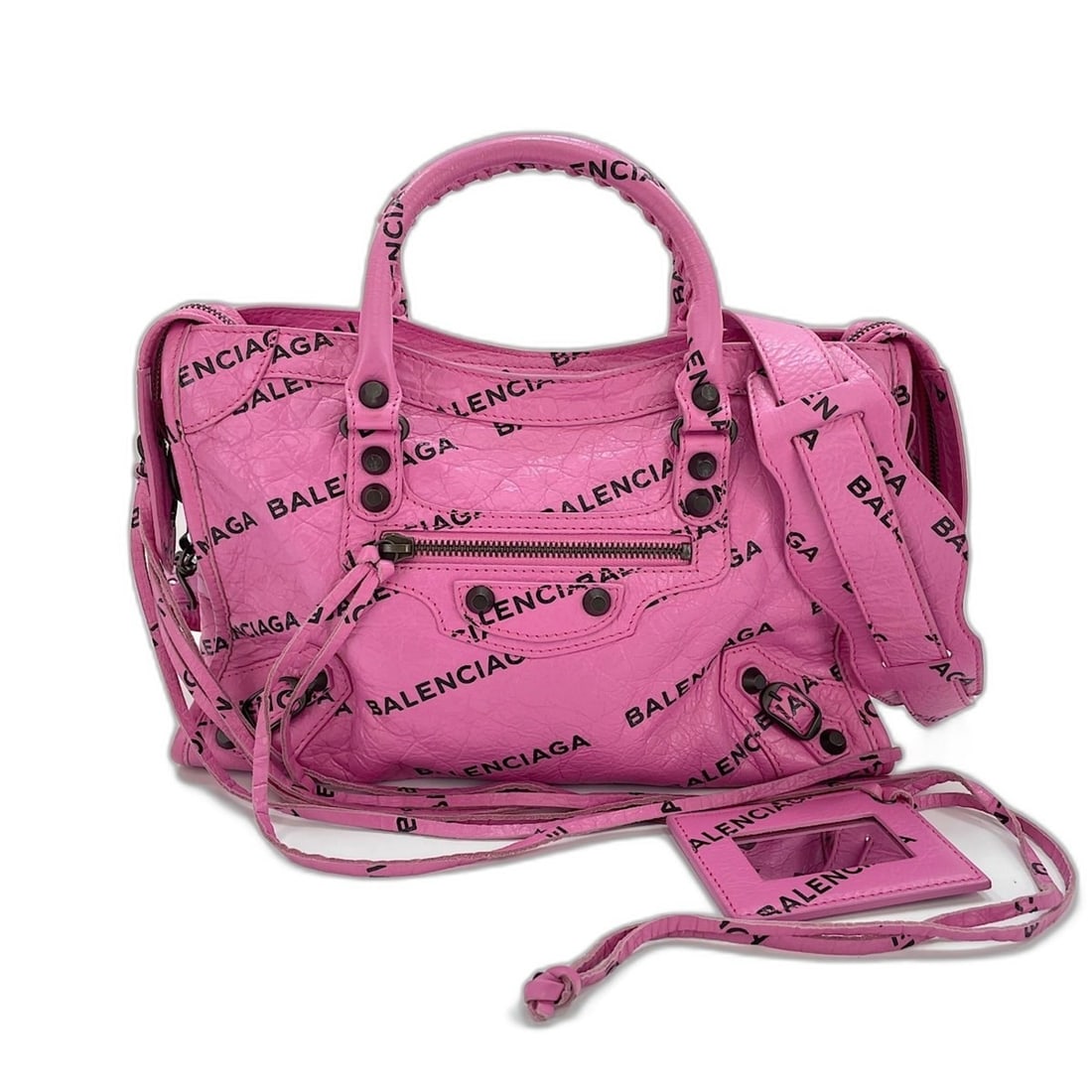 Balenciaga Classic City Handbag, Leather, Pink: --- Catalog ---Category: SizeHandle Drop: 19.00cm / 7.48''Size (HxWxD): 19cm x 30cm x 10cm / 7.48'' x 11.81'' x 3.93''Strap Length: 112.5cm - 117cm / 44.29'' - 46.06''Category: DesignType: HandbagColo