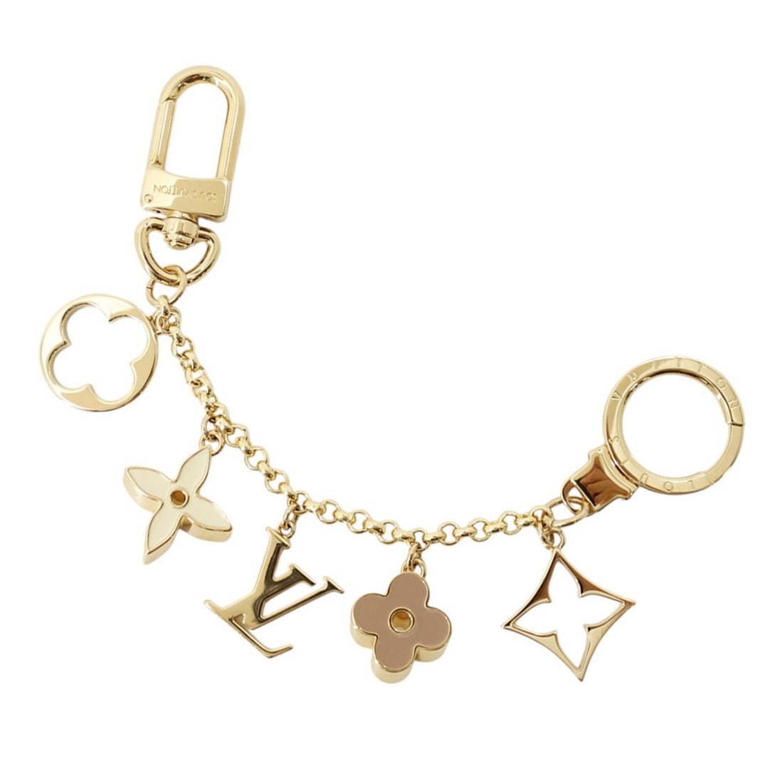Louis Vuitton Accessory Bag Charm Chain Fleur de Monogram M65111 LOUIS VUITTON Keychain Flower: --- Catalog ---Category: DesignType: Key ChainColor: GoldGender: Women,MenMaterial: MetalCategory: GeneralBrand: Louis VuittonCountry of Origin: Italy--- Item List ---Section: ConditionRanking: Rank A