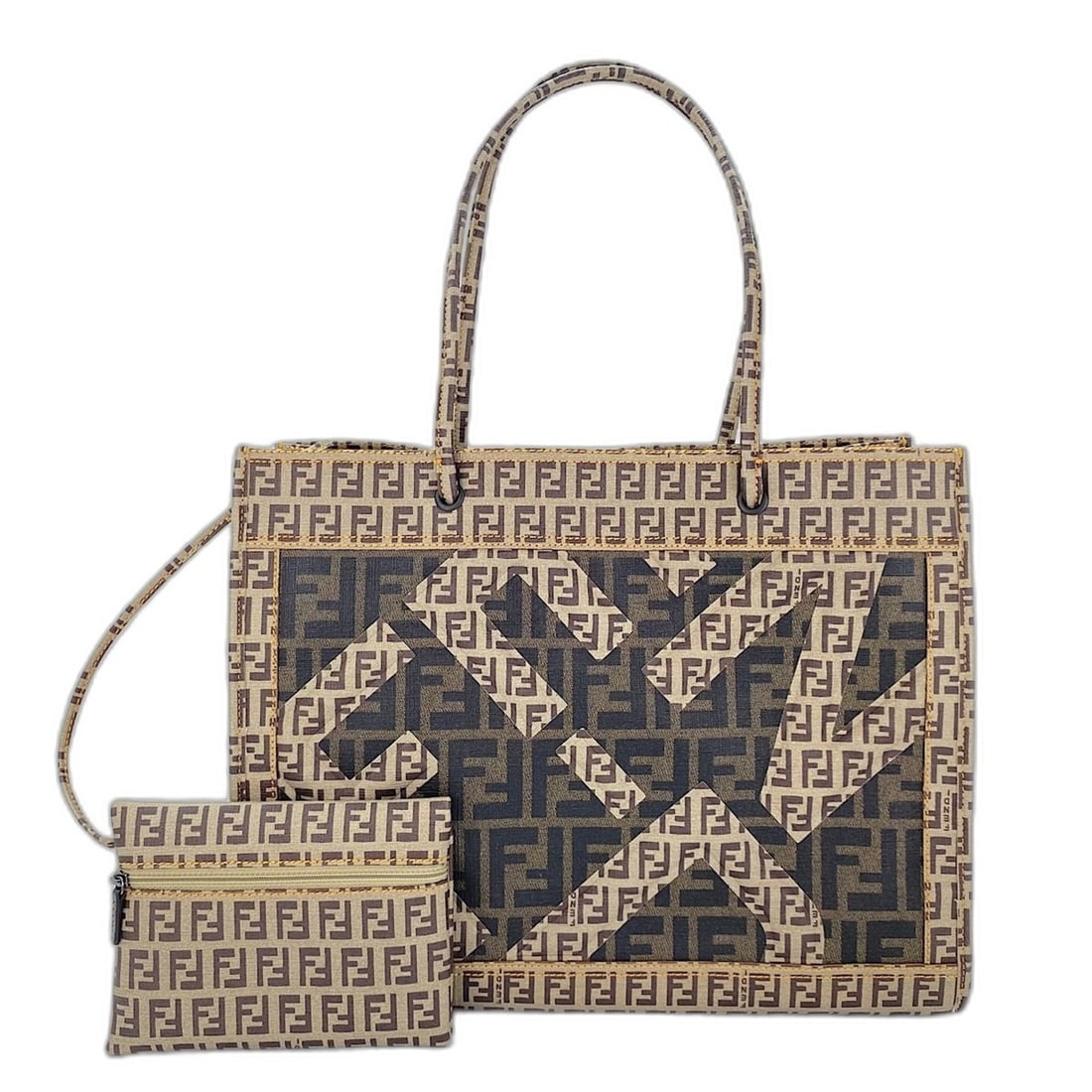 Fendi Zucca Zucchino Tote Bag, Brown: --- Catalog ---Category: SizeHandle Drop: 21.00cm / 8.27''Size (HxWxD): 28cm x 36cm x 11cm / 11.02'' x 14.17'' x 4.33''Category: DesignType: Tote bagColor: BrownGender: WomenMaterial: PVC Category: Ge