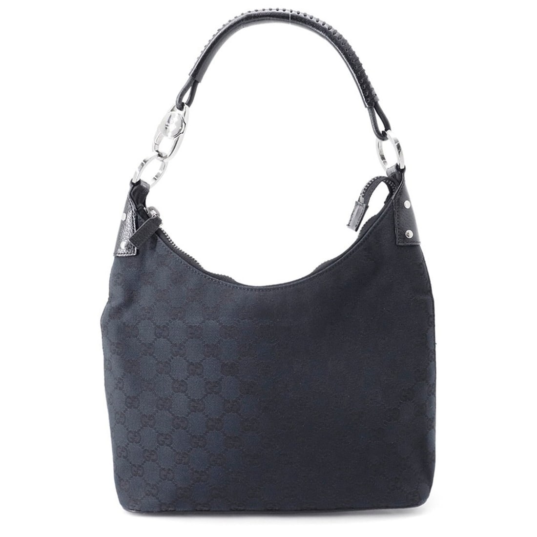 Gucci Shoulder Bag GG Canvas Leather 115003 GUCCI Black Handbag Women's: --- Catalog ---Category: SizeSize (HxWxD): 19.5cm x 27.5cm x 10cm / 7.67'' x 10.82'' x 3.93''Category: DesignType: Handbag, Shoulder bagColor: BlackGender: WomenMaterial: GG canvas Category: GeneralMP