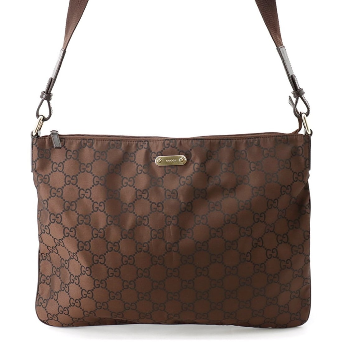 Gucci Shoulder Bag GG Nylon 510339 GUCCI Handbag: --- Catalog ---Category: SizeSize (HxWxD): 35cm x 48cm x 5.00mm / 13.77'' x 18.89'' x 0.19''Category: DesignType: Handbag, Shoulder bagColor: BrownGender: WomenMaterial: Nylon Category: GeneralMPN: 19