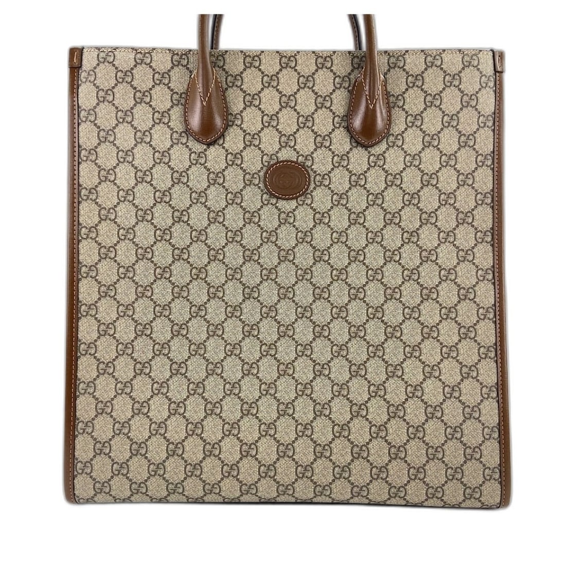Gucci Interlocking G 2-Way Tote Bag, Brown: --- Catalog ---Category: SizeHandle Drop: 9.00cm / 3.54''Size (HxWxD): 38cm x 36cm x 10cm / 14.96'' x 14.17'' x 3.93''Strap Length: 98cm - 146cm / 38.58'' - 57.48''Category: DesignType: Tote bagColor: