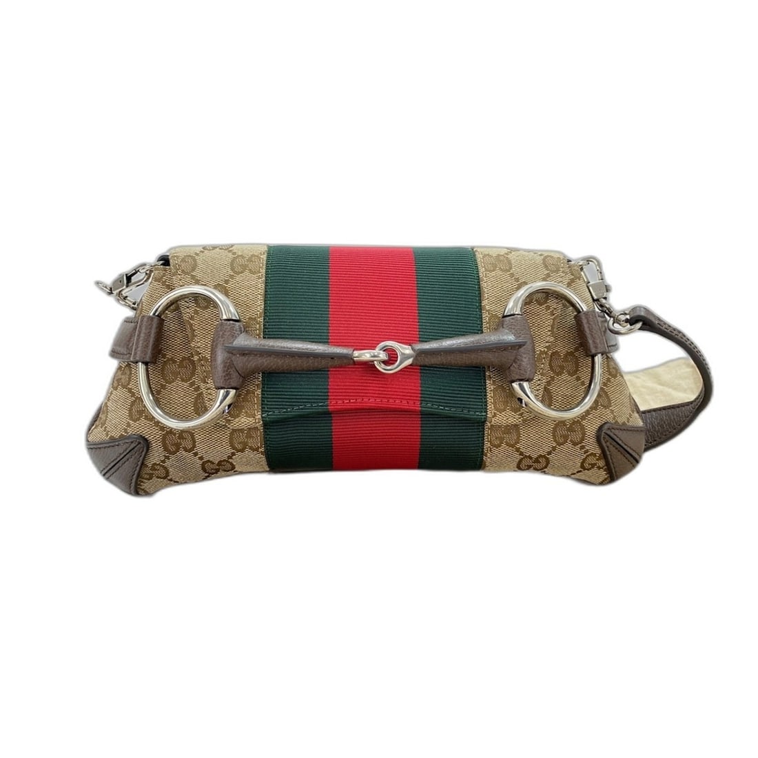 Gucci Horsebit Handbag, Brown: --- Catalog ---Category: SizeSize (HxWxD): 13cm x 25cm x 2cm / 5.11'' x 9.84'' x 0.78''Category: DesignType: HandbagColor: BrownGender: WomenCategory: GeneralBrand: Gucci--- Item List ---Section: Cond