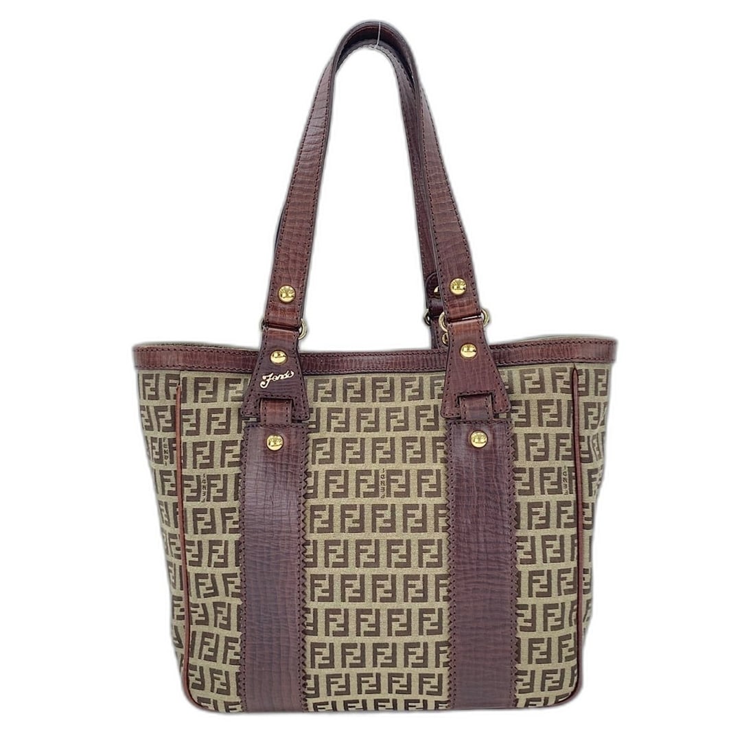 Fendi Zucchino Tote Bag, Canvas, Brown (1 of 12)