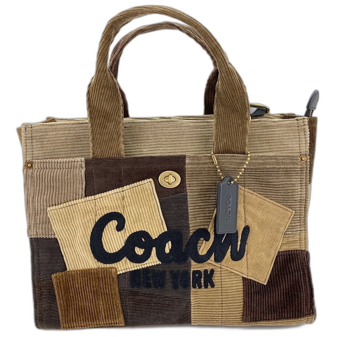Coach COACH Cargo Tote Bag - Patchwork Corduroy Brown: --- Catalog ---Category: SizeSize (HxWxD): 26cm x 34cm x 12cm / 10.23'' x 13.38'' x 4.72''Category: DesignType: Tote bagColor: BrownGender: WomenMaterial: Cord Category: GeneralBrand: Coach--- Item Li