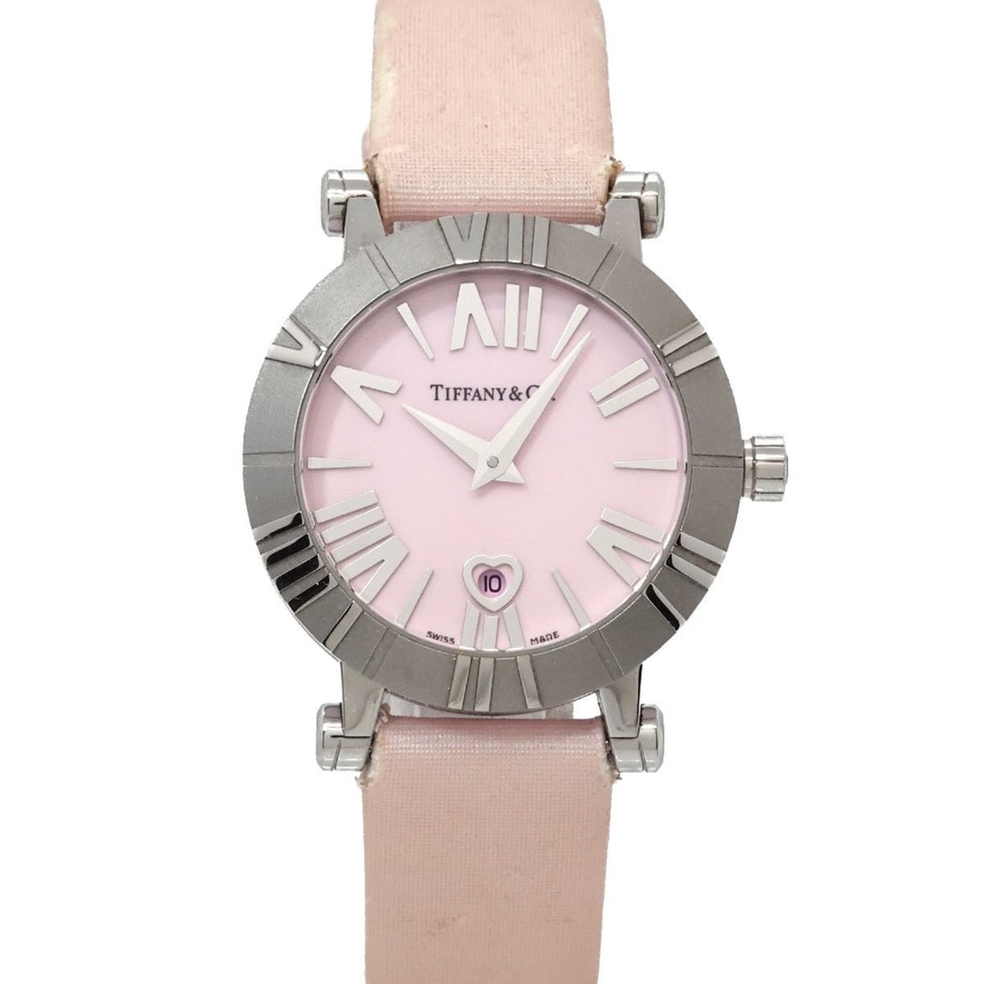 Tiffany & Co. Atlas Heart Date Z1300 11 11A31A41A Women's Watch Pink Quartz (1 of 10)