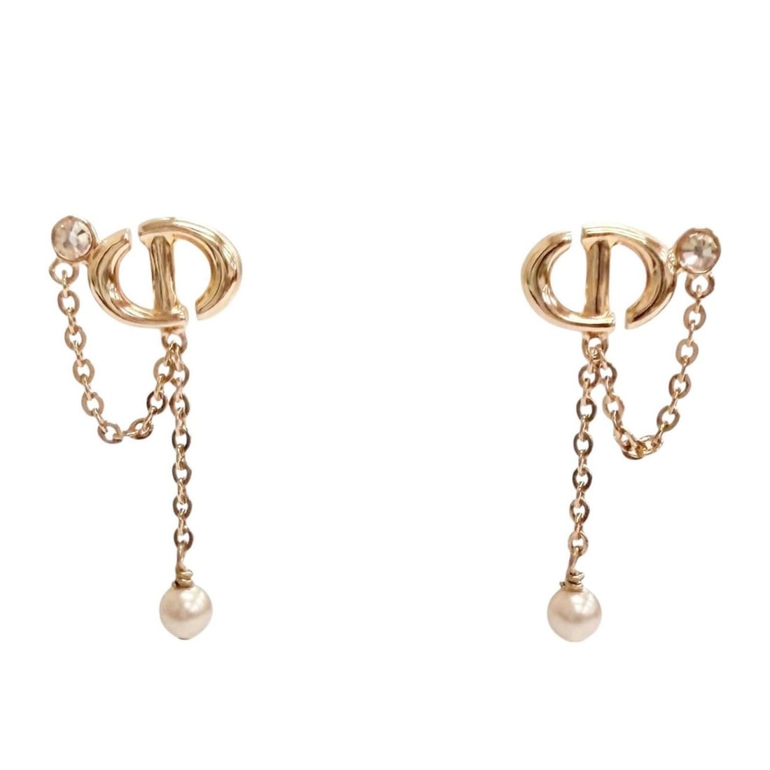 Christian Dior CD Navy Rhinestone Pearl Swing Earrings, Gold, Women's, with Box and Dust Bag. (Pair): --- Catalog ---Category: SizeSize (HxWxD): 30.00mm x 13.00mm / 1.18'' x 0.51''Category: DesignType: Stud earringsColor: GoldGender: WomenCategory: GeneralBrand: Christian Dior--- Item List ---Section: