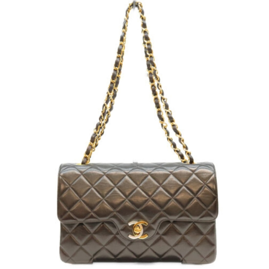 CHANEL Black Lambskin Double Flap Matelassé 23 Chain Shoulder Bag, Paris Limited Edition, with Gold: --- Catalog ---Category: SizeSize (HxWxD): 15cm x 22.5cm x 7cm / 5.9'' x 8.85'' x 2.75''Category: DesignType: Shoulder bagColor: BlackGender: WomenMaterial: Leather Hardware Color: Gold, SilverLeather
