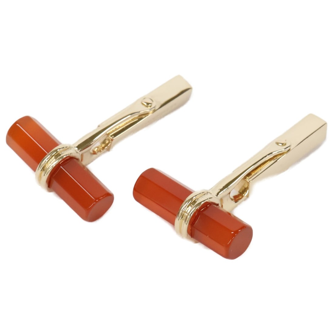 TIFFANY&Co. Tiffany 585 Coral Stone Cufflinks - Gold x Red Men's: --- Catalog ---Category: SizeSize (HxWxD): 25.00mm x 20.00mm / 0.98'' x 0.79''Category: DesignType: CufflinksColor: Gold, Red colorGender: MenCategory: GeneralBrand: Tiffany--- Item List ---Section: C