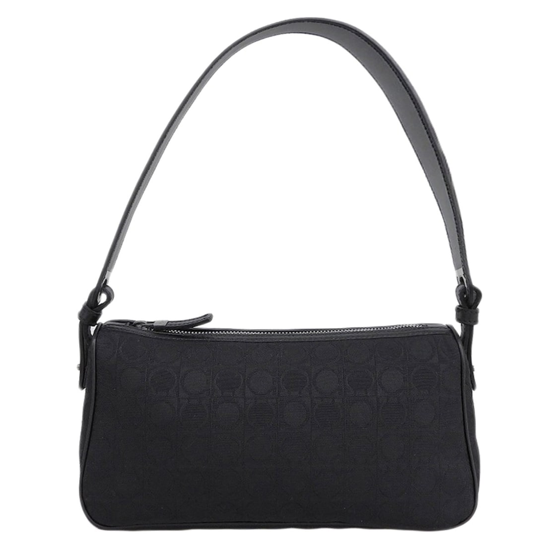 Salvatore Ferragamo Gancini Semi-Shoulder Bag for Women, Black, AU-21 3834. (Shoulder bag, black,: --- Catalog ---Category: SizeSize (HxWxD): 12cm x 24cm x 9.5cm / 4.72'' x 9.44'' x 3.74''Category: DesignType: Shoulder bagColor: BlackGender: WomenMaterial: Canvas Category: GeneralBrand: Salvatore F