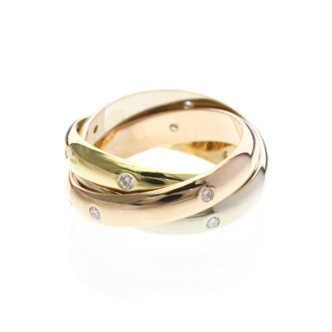 Cartier Trinity Ring Yellow Gold (18K),Pink Gold (18K),White Gold (18K) Fashion No Stone Band Ring (1 of 8)