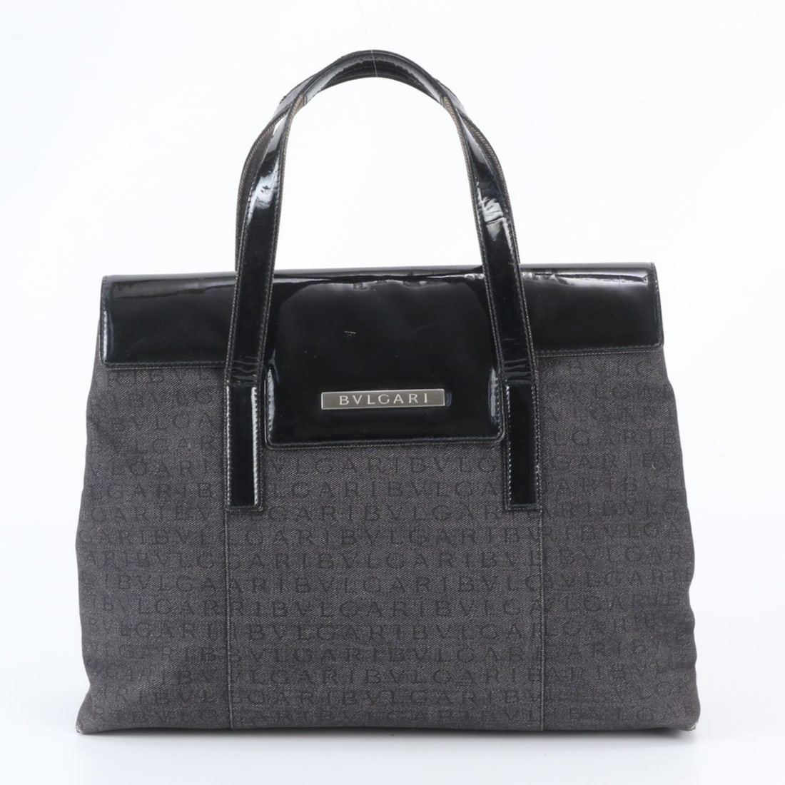 Bvlgari Logomania Leather Canvas Tote Bag Handbag Shoulder for Women: --- Catalog ---Category: SizeSize (HxWxD): 29cm x 38cm x 10cm / 11.41'' x 14.96'' x 3.93''Category: DesignType: Handbag, Shoulder bag, Tote bagColor: Black, GrayGender: WomenMaterial: Leather , Canvas
