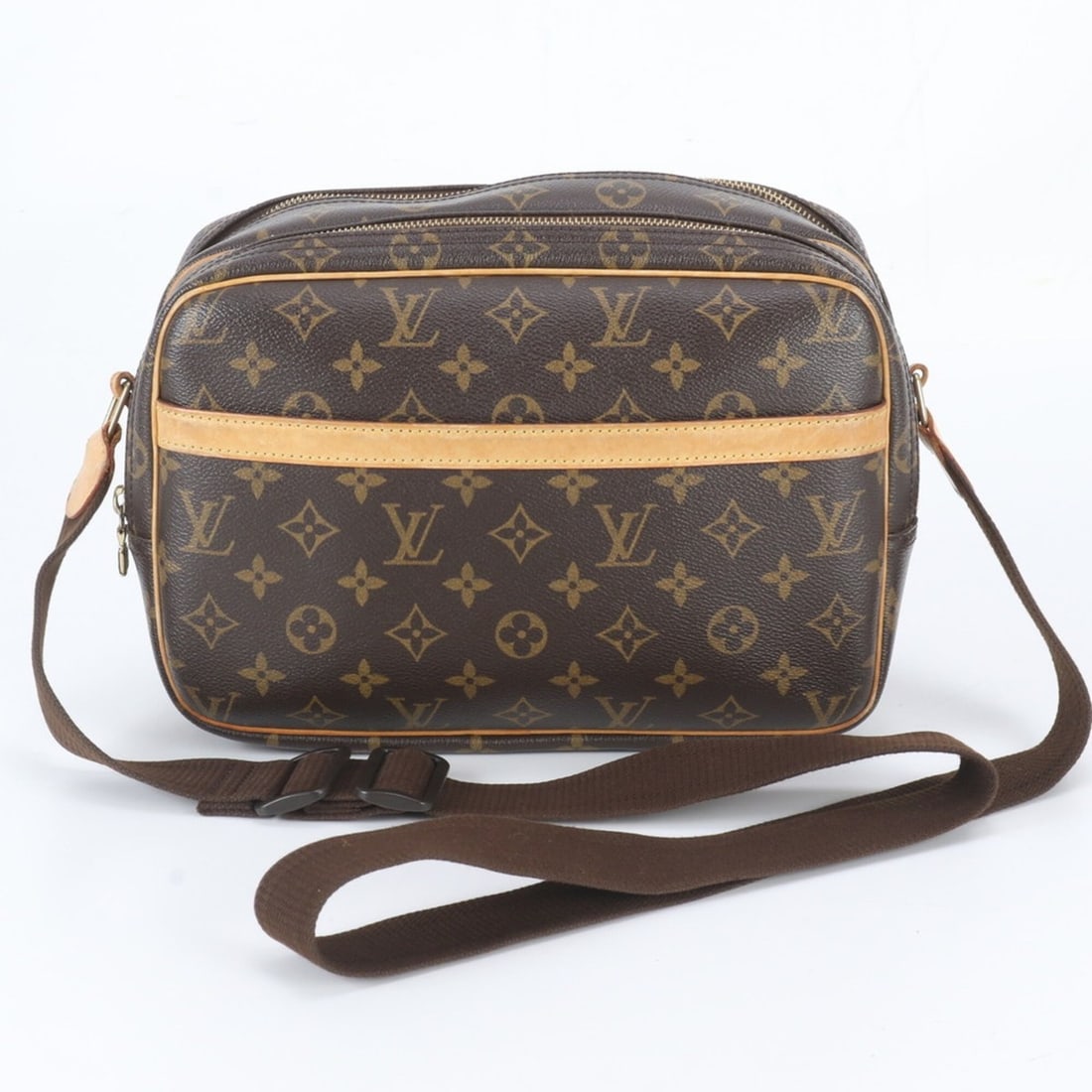 Louis Vuitton Monogram Reporter PM M45254 Leather Shoulder Bag Messenger for Men: --- Catalog ---Category: SizeSize (HxWxD): 19cm x 28cm x 12cm / 7.48'' x 11.02'' x 4.72''Category: DesignType: Messenger bag, Shoulder bagColor: BrownGender: MenMaterial: Leather , Coated canvas Categ