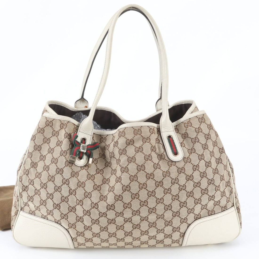 Gucci GG Canvas Princy 161719 Leather Tote Bag Handbag Shoulder for Women: --- Catalog ---Category: SizeSize (HxWxD): 28cm x 44cm x 12cm / 11.02'' x 17.32'' x 4.72''Category: DesignType: Handbag, Shoulder bag, Tote bagColor: BeigeGender: WomenMaterial: Leather , Canvas Categ