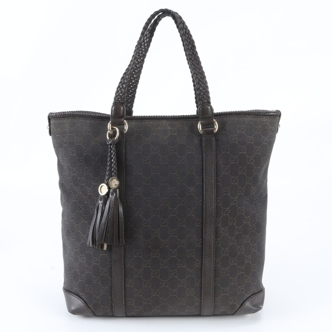 Gucci GG Canvas 336660 Leather Tote Bag Handbag Shoulder Brown Women's: --- Catalog ---Category: SizeSize (HxWxD): 35cm x 34cm x 15cm / 13.77'' x 13.38'' x 5.9''Category: DesignType: Handbag, Shoulder bag, Tote bagColor: Dark brownGender: WomenMaterial: Leather , Canvas C