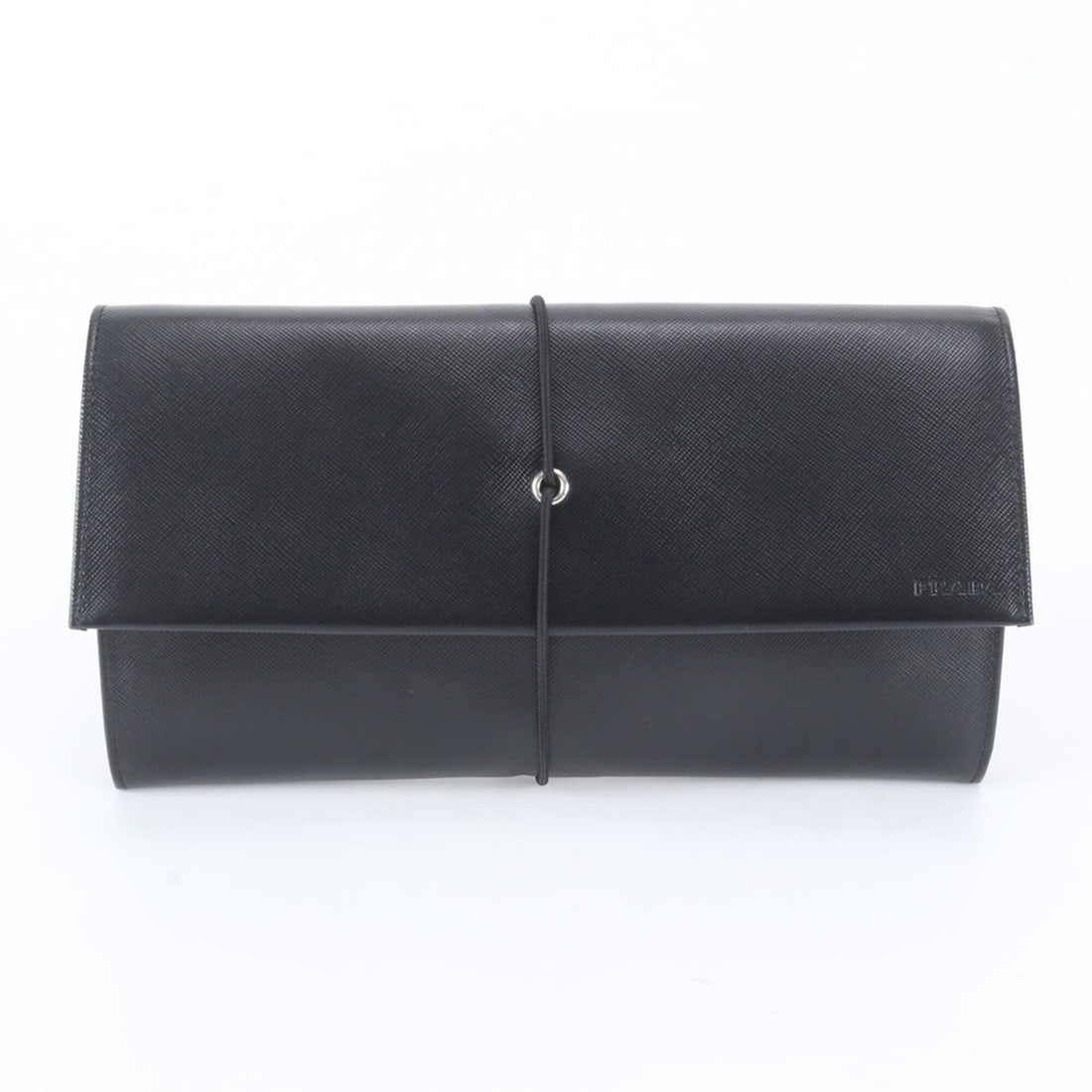 Prada Saffiano Leather Clutch Handbag, Second Pouch, Black, Brand Name, Women's: --- Catalog ---Category: SizeSize (HxWxD): 13cm x 24cm x 2cm / 5.11'' x 9.44'' x 0.78''Category: DesignType: Clutch bag, Handbag, PouchColor: BlackGender: WomenMaterial: Leather Category: GeneralBrand