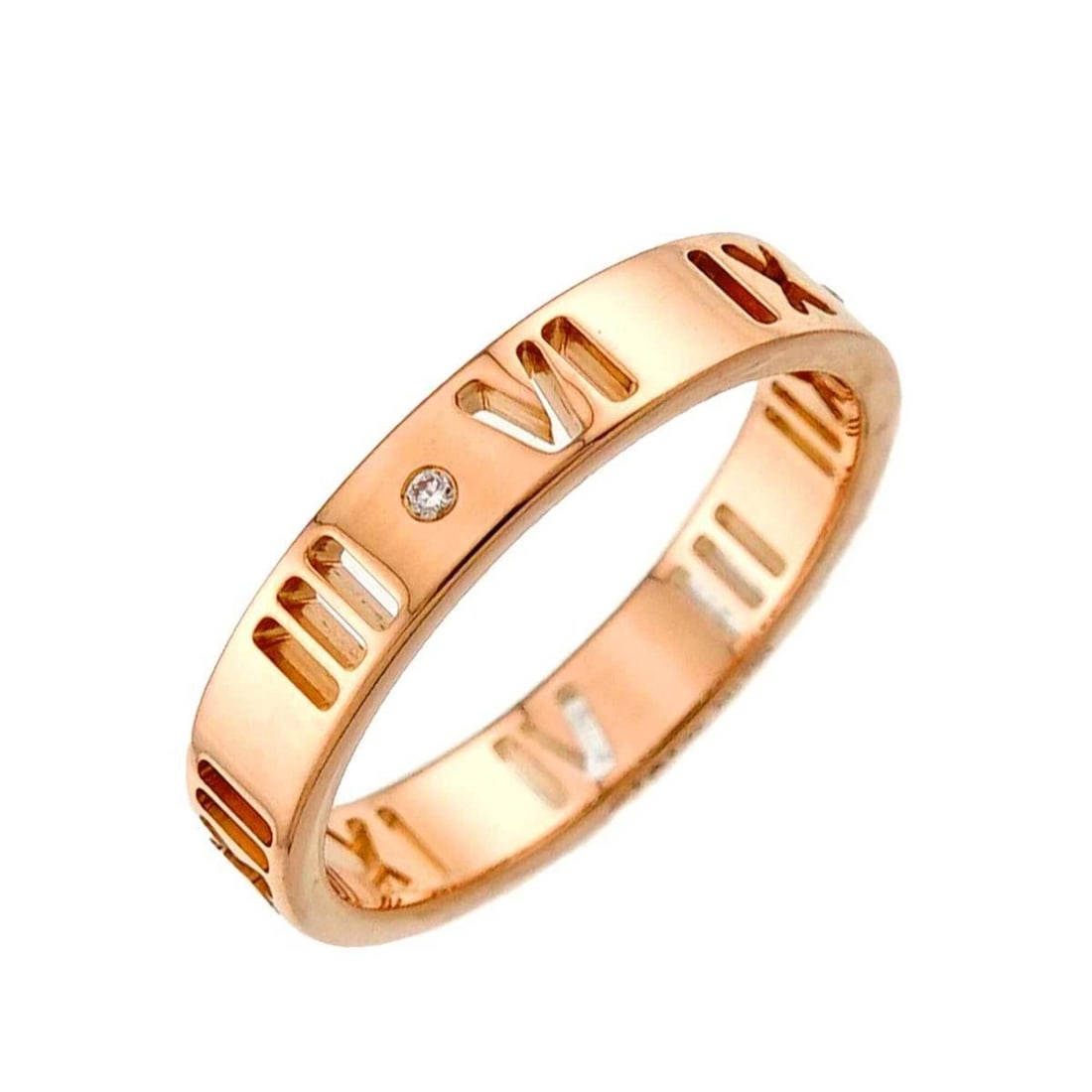 Tiffany & Co. Atlas Ring with Diamonds, 18K Pink Gold (750): --- Catalog ---Category: SizeJP Size: 9.5US Size: 5Category: DesignType: Band ringColor: Pink goldGender: WomenMaterial: Pink gold (18K)Category: GeneralBrand: Tiffany--- Item List ---Section: Conditi