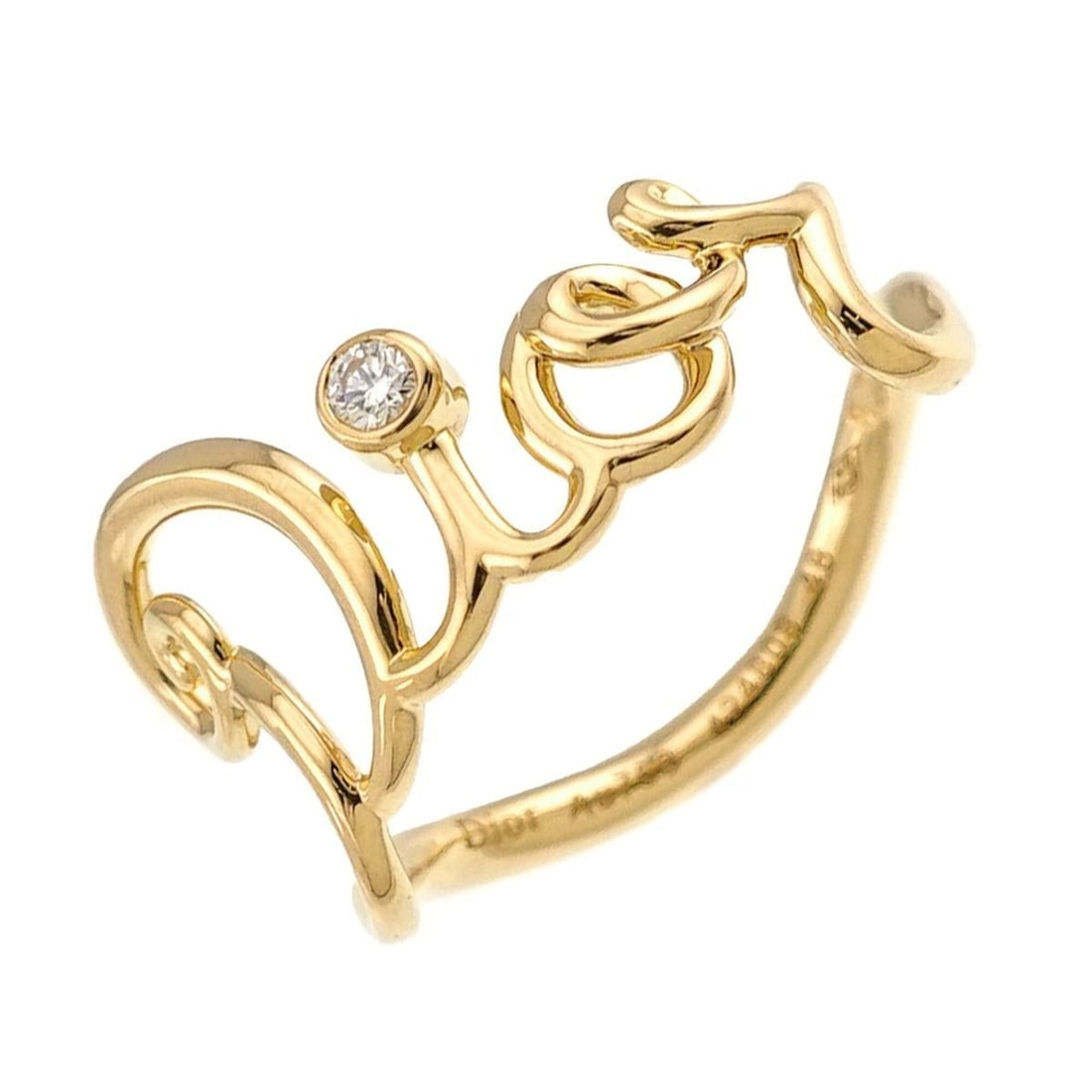 Christian Dior Amour #48 Diamond Ring, 18K Yellow Gold 750: --- Catalog ---Category: SizeJP Size: 8US Size: 4.5Category: DesignType: Band ringColor: Yellow goldGender: WomenMaterial: Yellow gold (18K)Category: GeneralBrand: Christian Dior--- Item List ---Secti