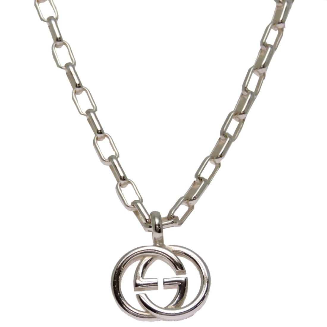 Gucci Interlocking Necklace for Women and Men, Ag925: --- Catalog ---Category: SizePendant Size: 15.3mm x 20mm / 0.6'' x 0.78''Neck Circumference: 50 cm / 19.68''Category: DesignGender: Men,WomenMaterial: Silver 925Necklace Type: NecklaceCategory: Genera
