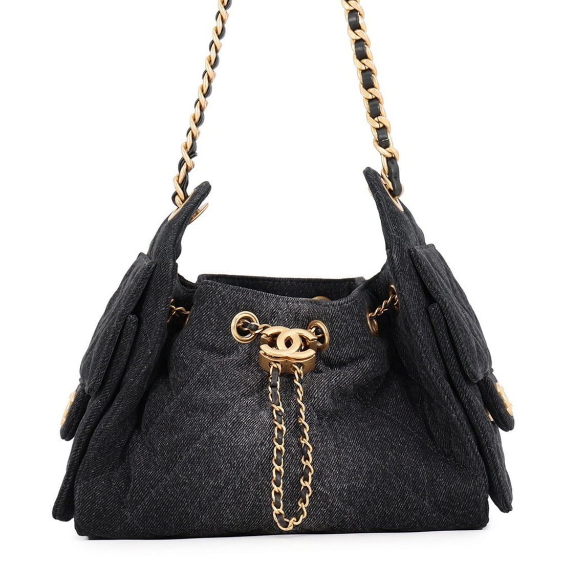 Chanel Chain Shoulder Bag CHANEL25 Mini Coco Mark Denim AS5631 CHANEL Black Handbag Women's: --- Catalog ---Category: SizeSize (HxWxD): 14.5cm x 22cm x 10cm / 5.7'' x 8.66'' x 3.93''Category: DesignType: Handbag, Shoulder bagColor: BlackGender: WomenMaterial: Denim Category: GeneralMPN: AS563