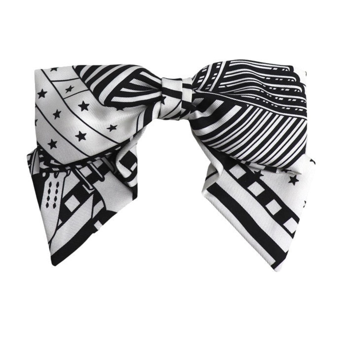 HERMES Hermes Silk Barrette Grenelle PM Hair Accessory for Women: --- Catalog ---Category: SizeSize (LxW): 9.5cm x 13cm / 3.74'' x 5.11''Category: DesignType: BarretteColor: Black, WhiteGender: WomenMaterial: SilkCategory: GeneralBrand: HermesCountry of Origin: Fran