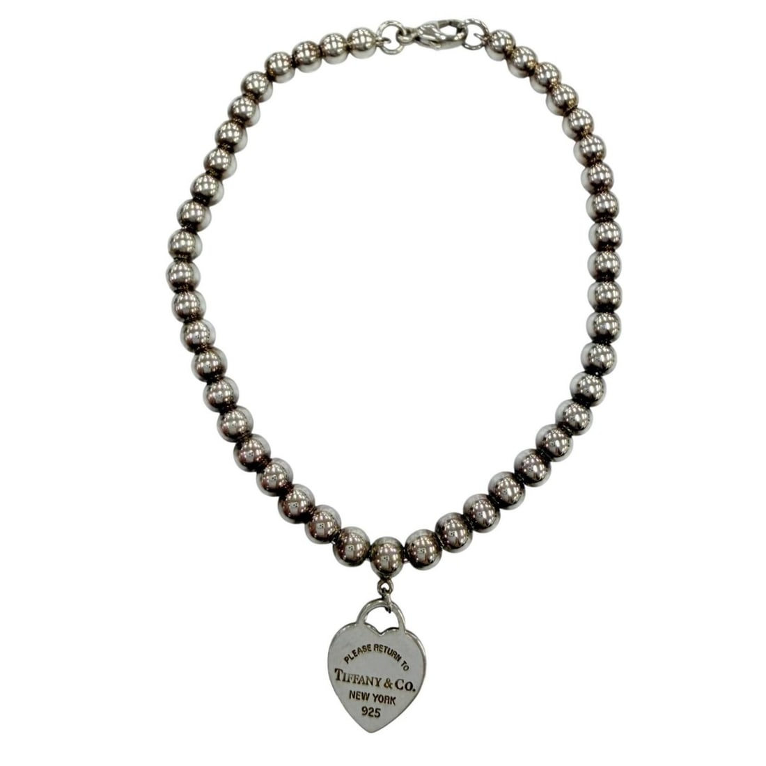TIFFANY&Co. Tiffany & Co. Return to Mini Heart Tag Bead Bracelet, 925 Sterling Silver, Weight 5.3g,: --- Catalog ---Category: SizeLength: 16.5cm / 6.49''Category: DesignType: Charm braceletColor: SilverGender: WomenMaterial: Silver 925Category: GeneralBrand: Tiffany--- Item List ---Section: Condition