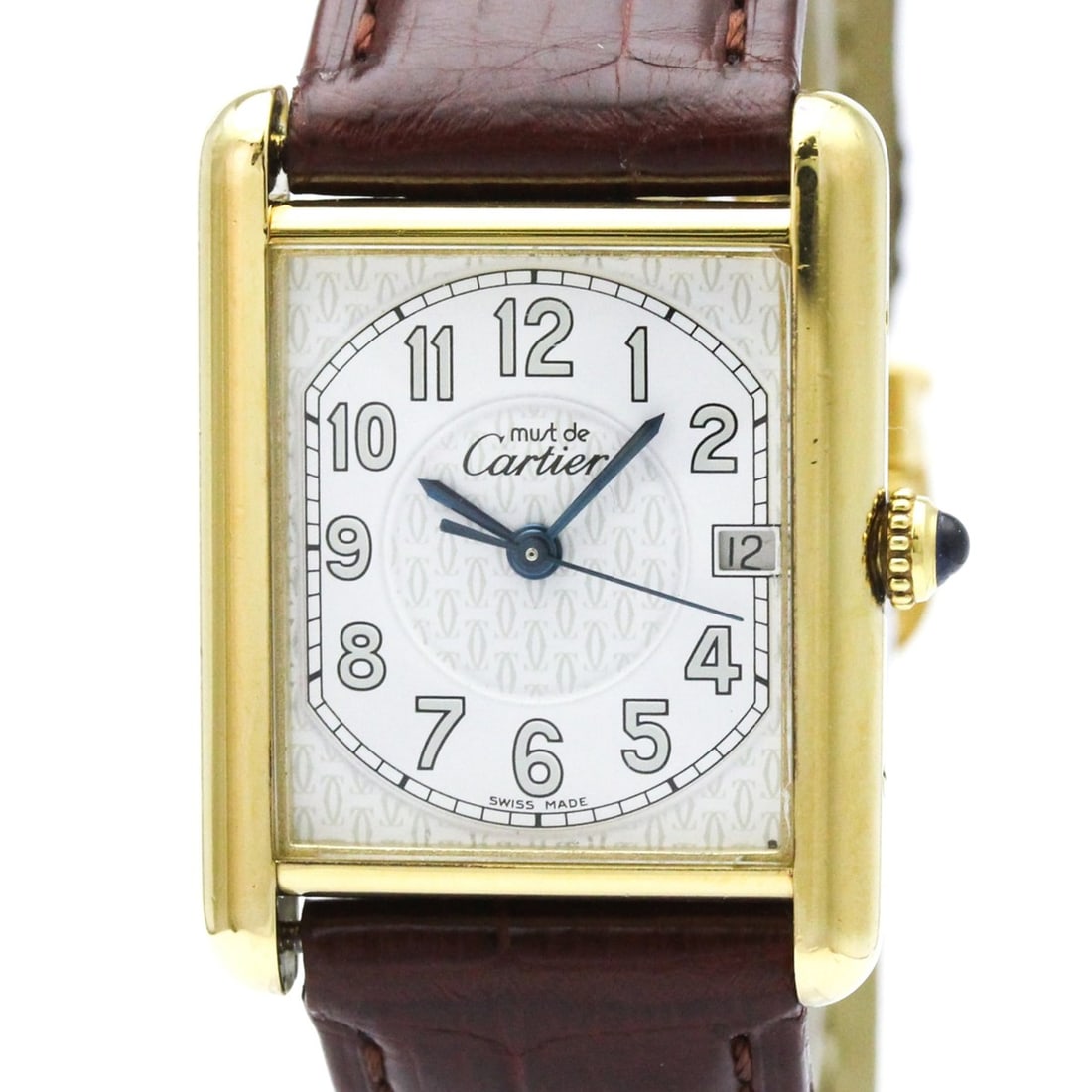 CARTIER Must Tank Quartz Gold Plated Quartz Unisex Watch W1013954: --- Catalog ---Category: SizeCase Diameter: 25mm / 0.98''Category: DesignType: WristwatchStyle: Dress/FormalGender: UnisexColor (Dial): WhiteMaterial (Band): LeatherMaterial (Case): Gold platedCategor