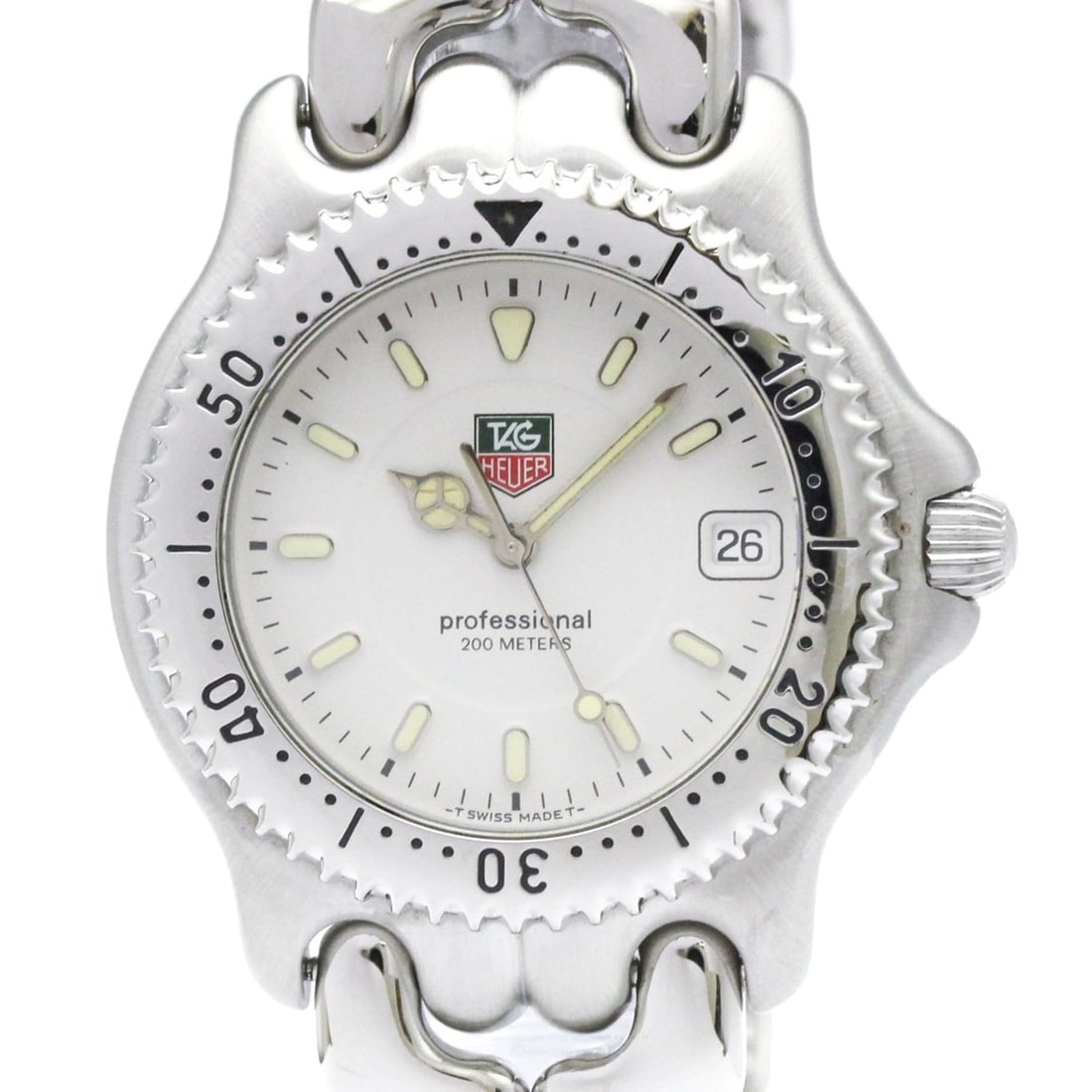 TAG HEUER Sel Professional 200M Steel Quartz Mens Watch WG1112 Polished: --- Catalog ---Category: SizeCase Diameter: 38mm / 1.5''Category: DesignType: WristwatchStyle: Dress/FormalGender: MenColor (Dial): WhiteMaterial (Band): Stainless steelMaterial (Case): Stainless stee